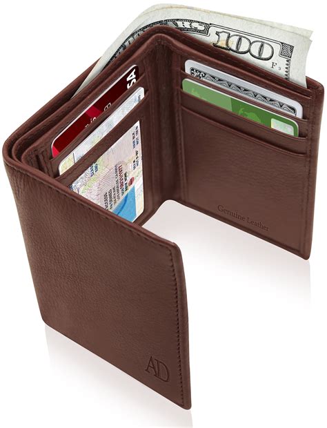 mens leather wallet with rfid protection|leather trifold men's rfid wallet.